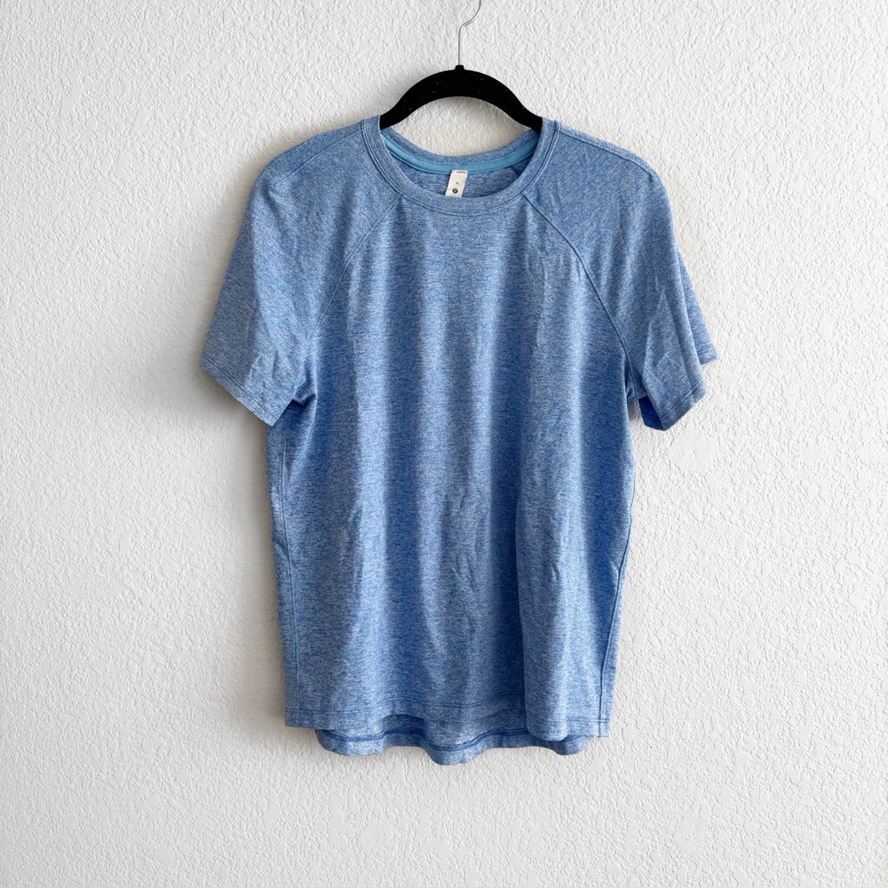 Lululemon Shirt Size 6 Short Sleeve License to Train Heathered blue Athleisure